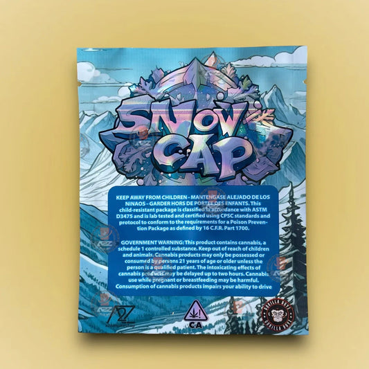 Snow Cap 3.5g Mylar Bags Black Unicorn Packaging Only- Holographic - Black Unicorn Hub