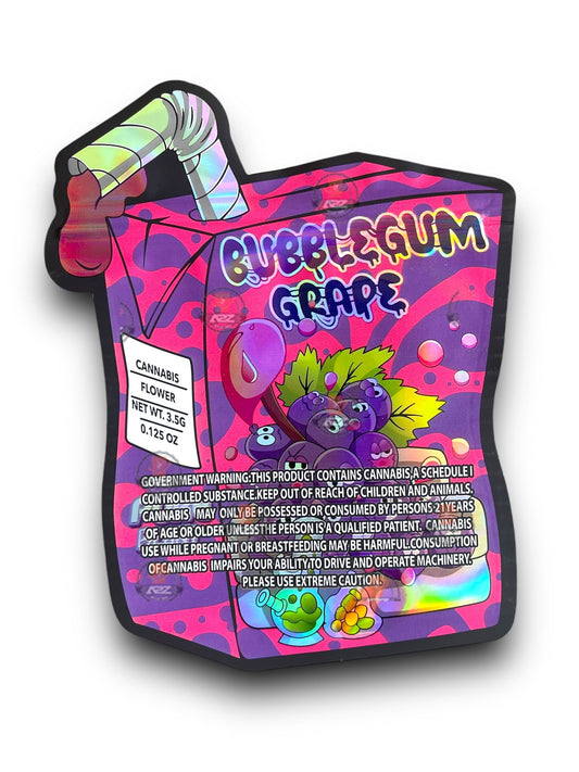 Bubblegum Grape Mylar Bags 3.5g Holographic - Black Unicorn Hub