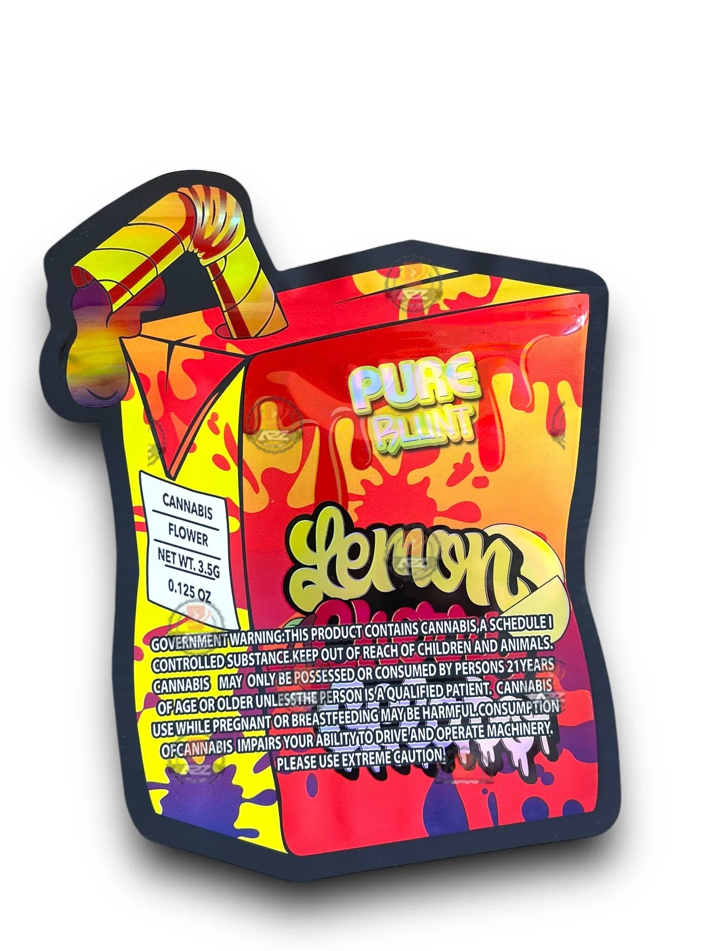 Lemon Cherry Gelato Pure Blunt Mylar Bags 3.5g Holographic - Black Unicorn Hub
