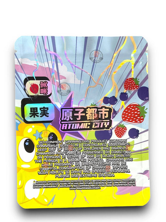 Atomic City Star berry Blasters Mylar Bags 3.5g Holographic - Black Unicorn Hub