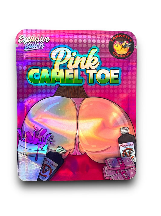 Pink Camel Toe Mylar Bags 3.5g Holographic