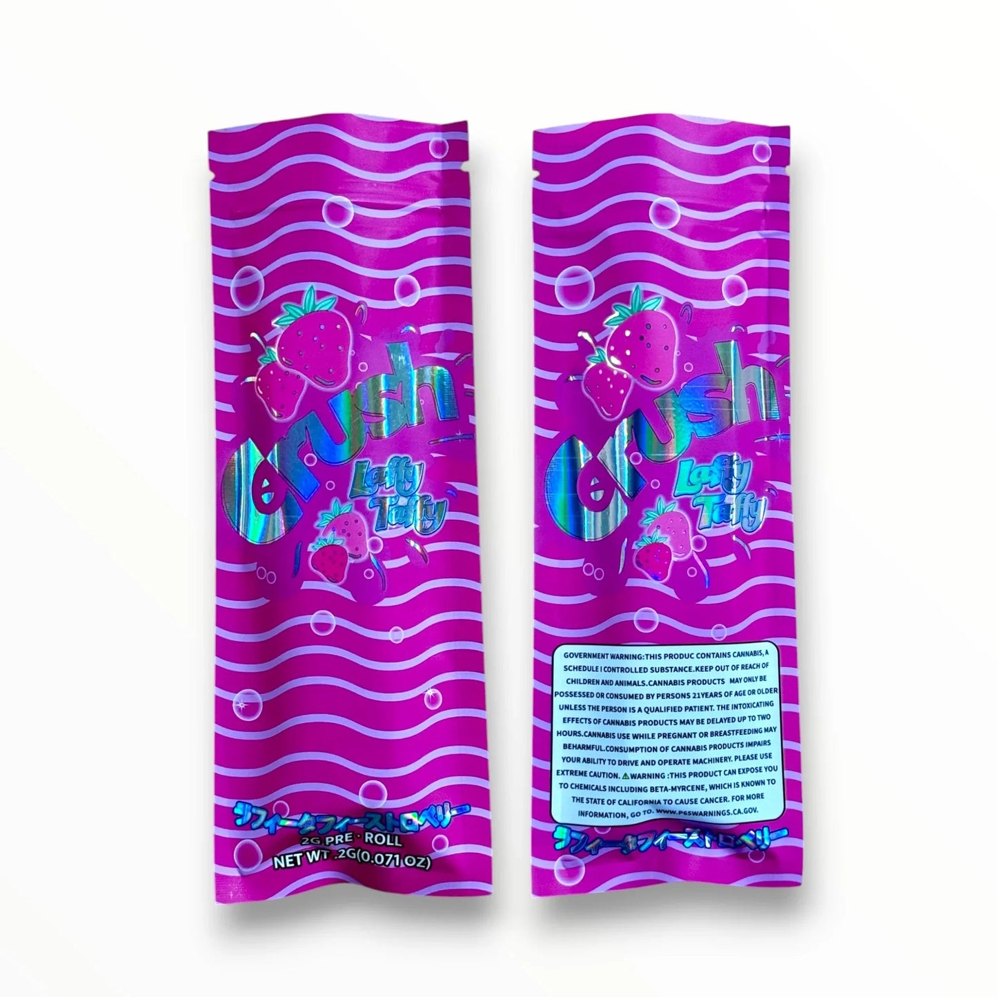 Crush Laffy Taffy 2 Gram Pre Roll Packaging Net Wt. 2g(0.071oz) Holographic - Black Unicorn Hub