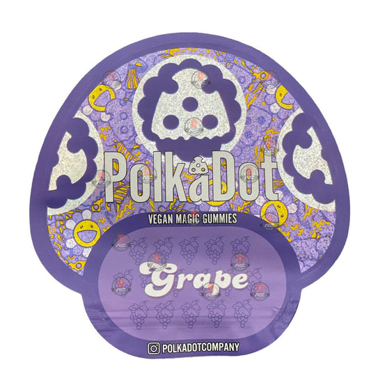 Polkadot Gummies Grape Mylar bags 3.5g (Empty Bag-Packaging only)