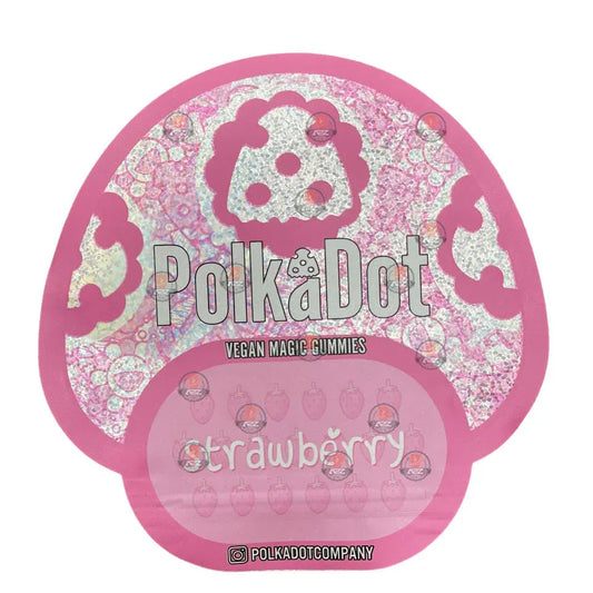 Polkadot Gummies Strawberry Mylar bags 3.5g (Empty Bag-Packaging only) - Black Unicorn Hub