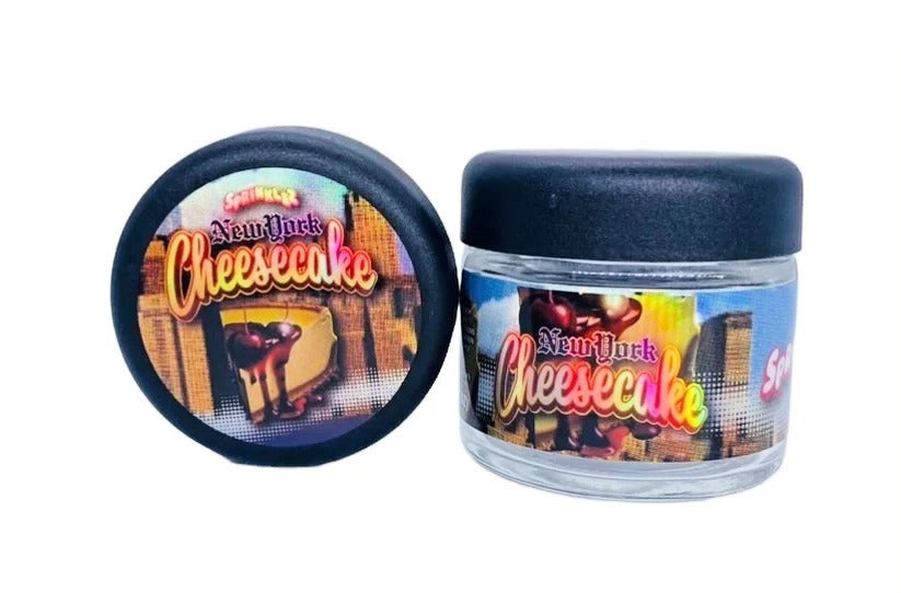 New York Cheesecake Sprinklez 3.5g Glass Jars with Holographic Stickers