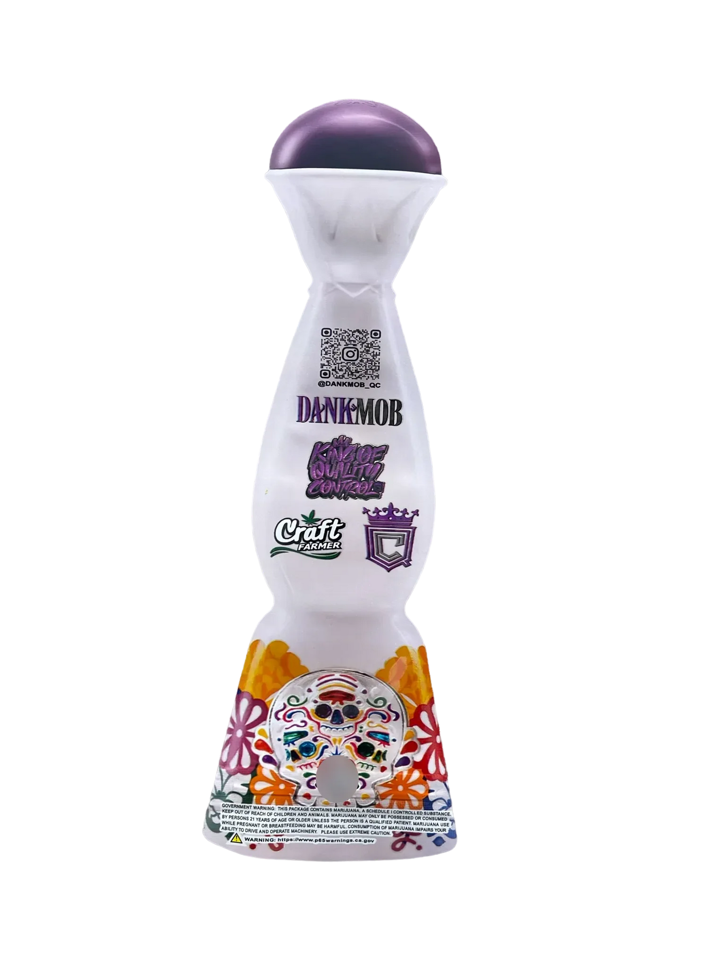 Dank Mob Taquila Bottle 3.5g Mylar Bag Cut Out-Holographic 3 - Black Unicorn Hub