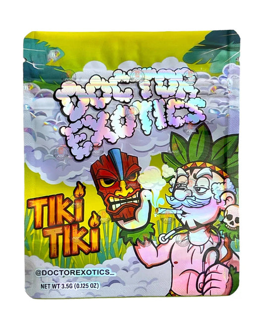 Doctor Exotics Tiki Tiki 3.5g Mylar bag Empty Packaging - Black Unicorn Hub