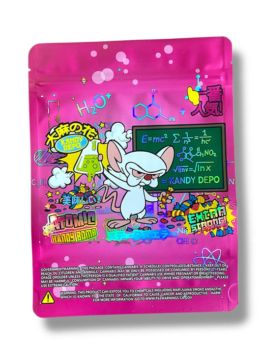 Kandy Depot Atomic 1 OZ 28G empty Mylar bag 1 ounce (50 Count) - Black Unicorn Hub