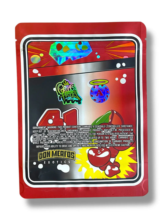 Don Merfos 41 Cherries 1 OZ 28G empty Mylar bag 1 ounce (50 Count) - Black Unicorn Hub