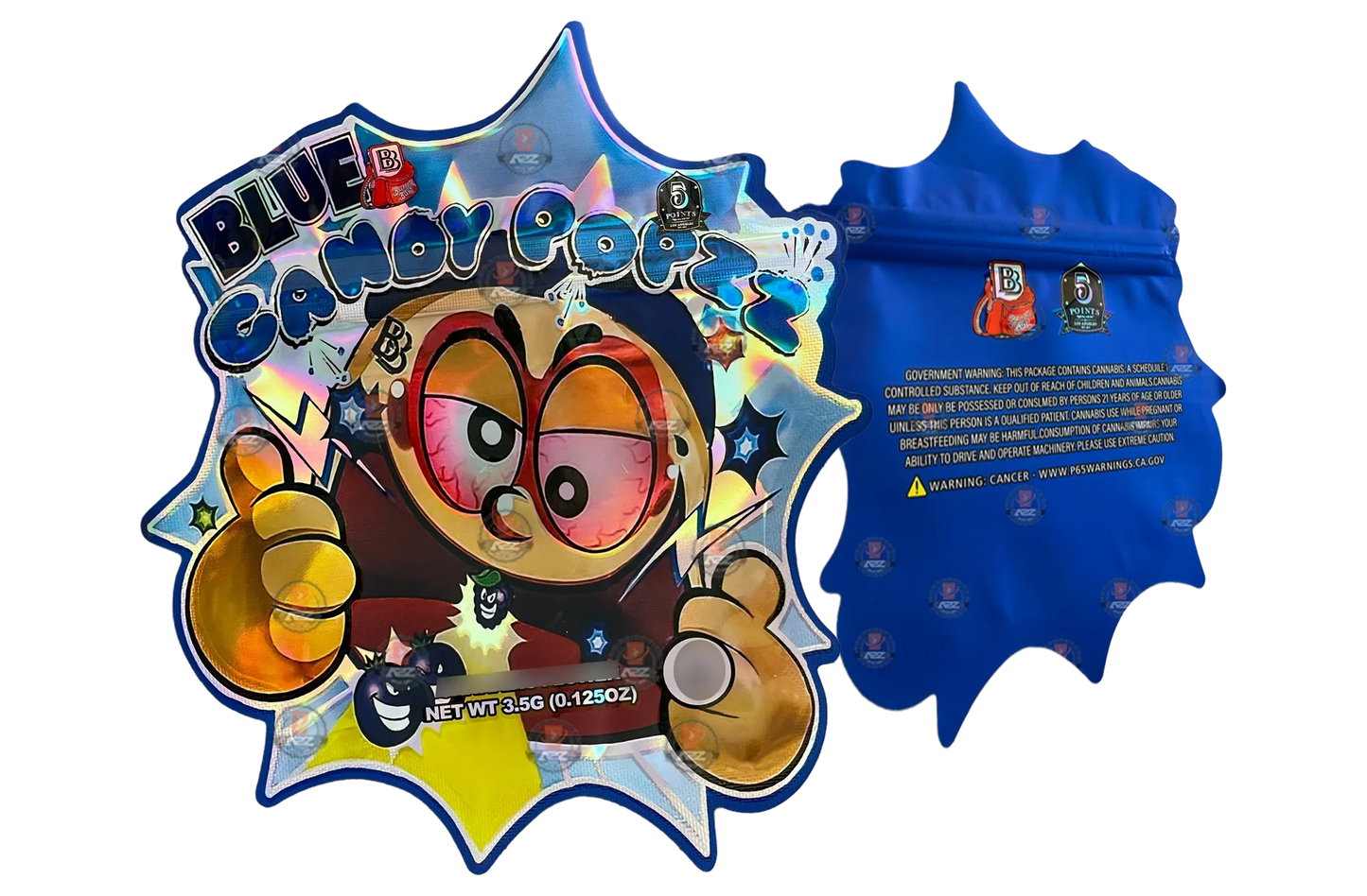 Backpack Boyz Blue Candy Popzz cut out Mylar zip lock bag 3.5G - Black Unicorn Hub