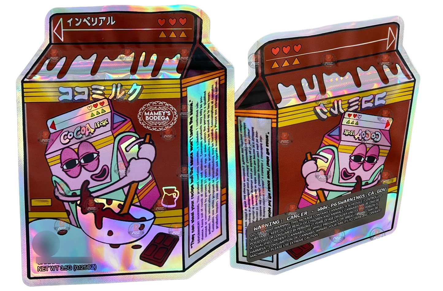 Mamey's Bodega Cocoa Leche cut out Mylar zip lock bag 3.5G Milk Cart - Black Unicorn Hub