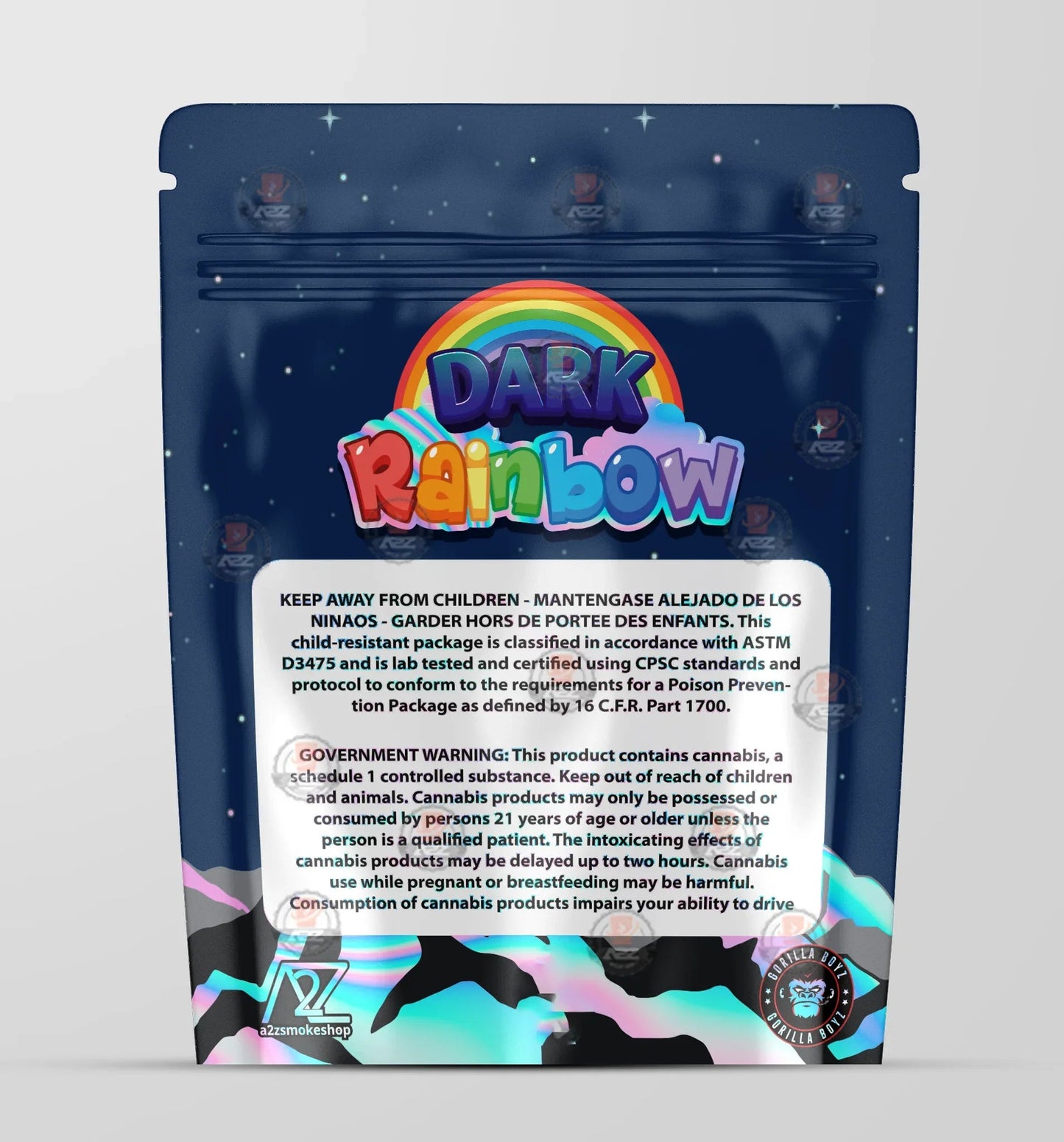 Dark Rainbow Holographic Mylar bag 3.5g - Black Unicorn - Packaging only - Black Unicorn Hub