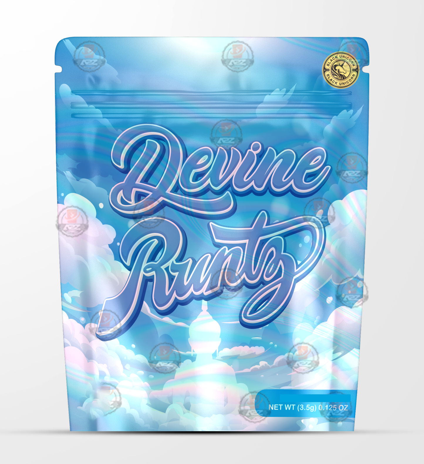 Devine Holographic Mylar bag 3.5g - Black Unicorn - Packaging only