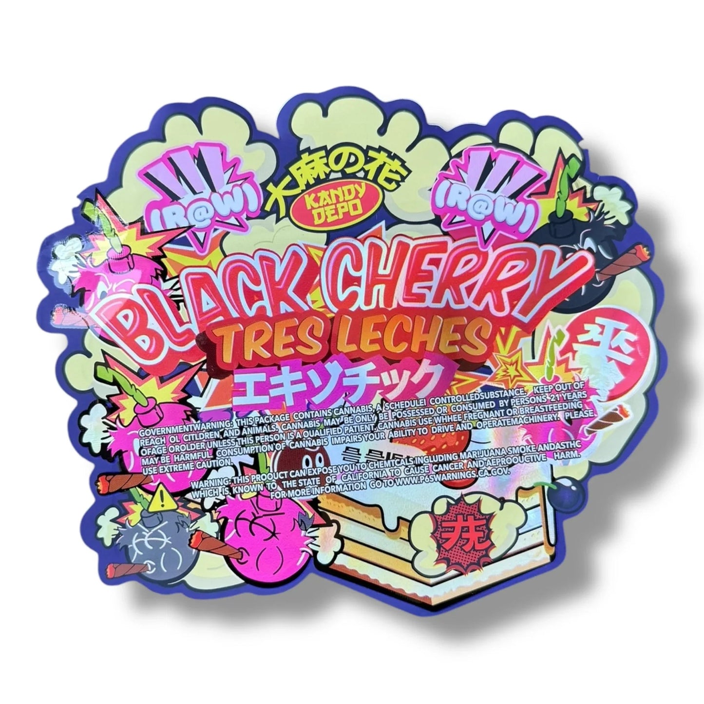 Kandy Depo Black Cherry Tres Leches Mylar Bag 3.5g shape bag - Black Unicorn Hub