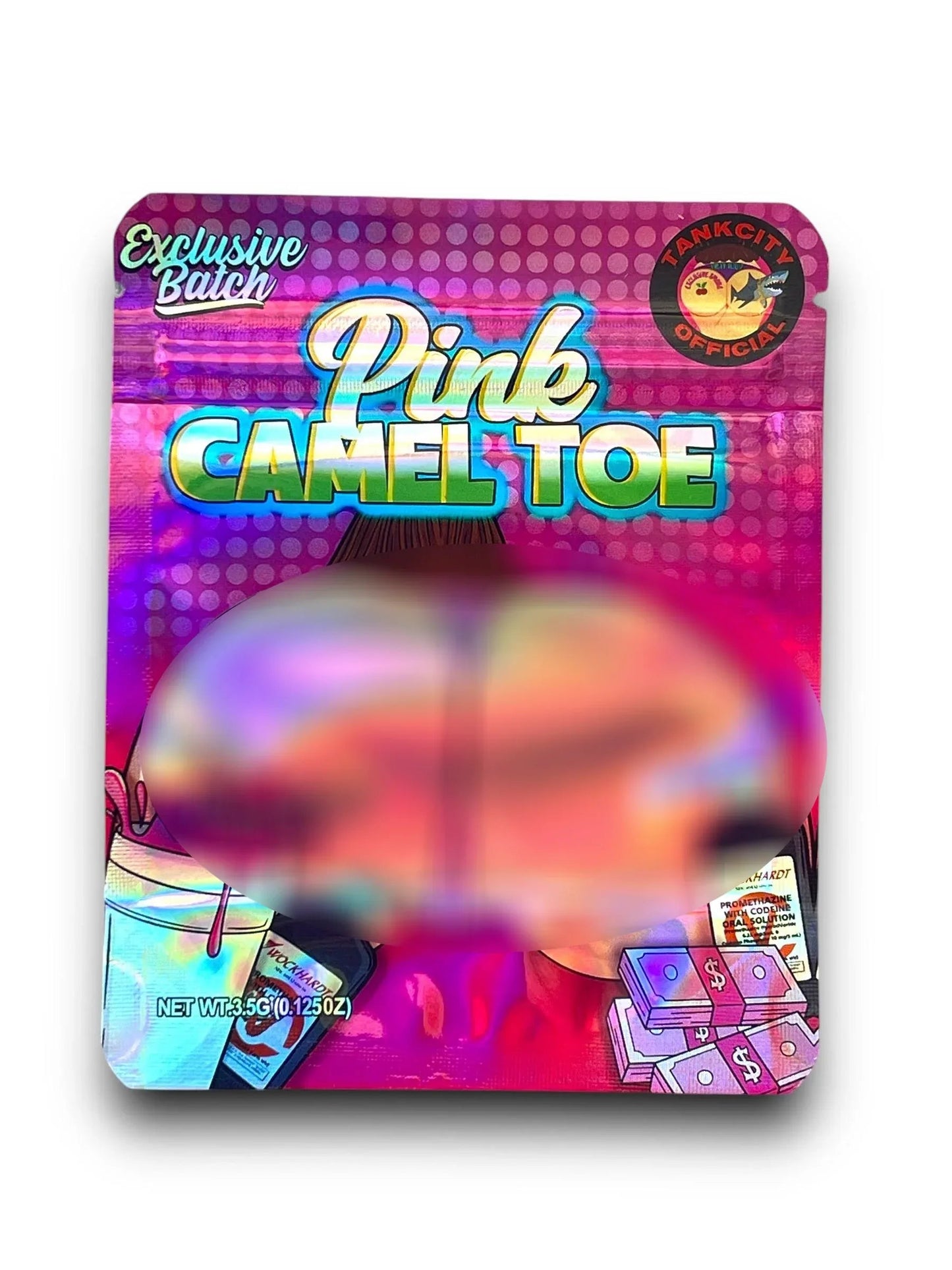 Pink Camel Toe Mylar Bags 3.5g Holographic - Black Unicorn Hub