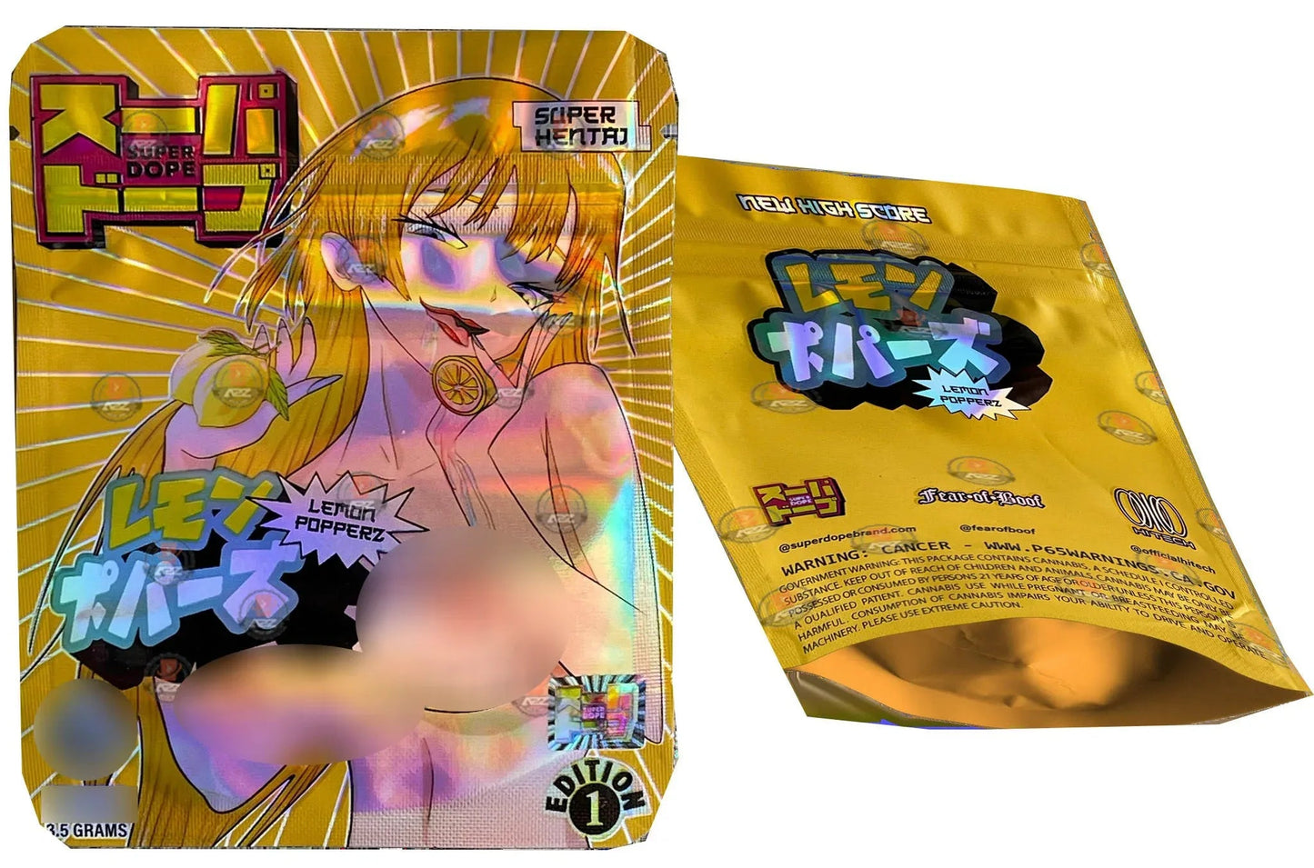 Super Dope - Lemon Popperz 3.5g Mylar Bag - Black Unicorn Hub