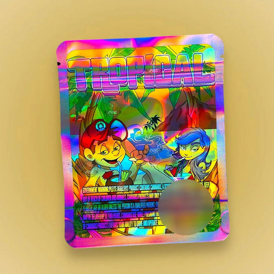 Tropical Gelato 3.5g Mylar Bag Holographic- Sherb Money Packaging Only - Black Unicorn Hub