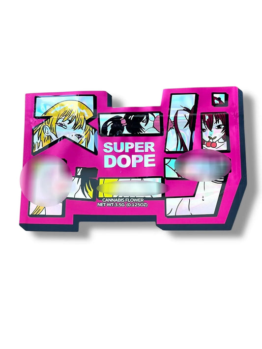 Super Dope Mylar Bag 3.5g shape bag - Black Unicorn Hub