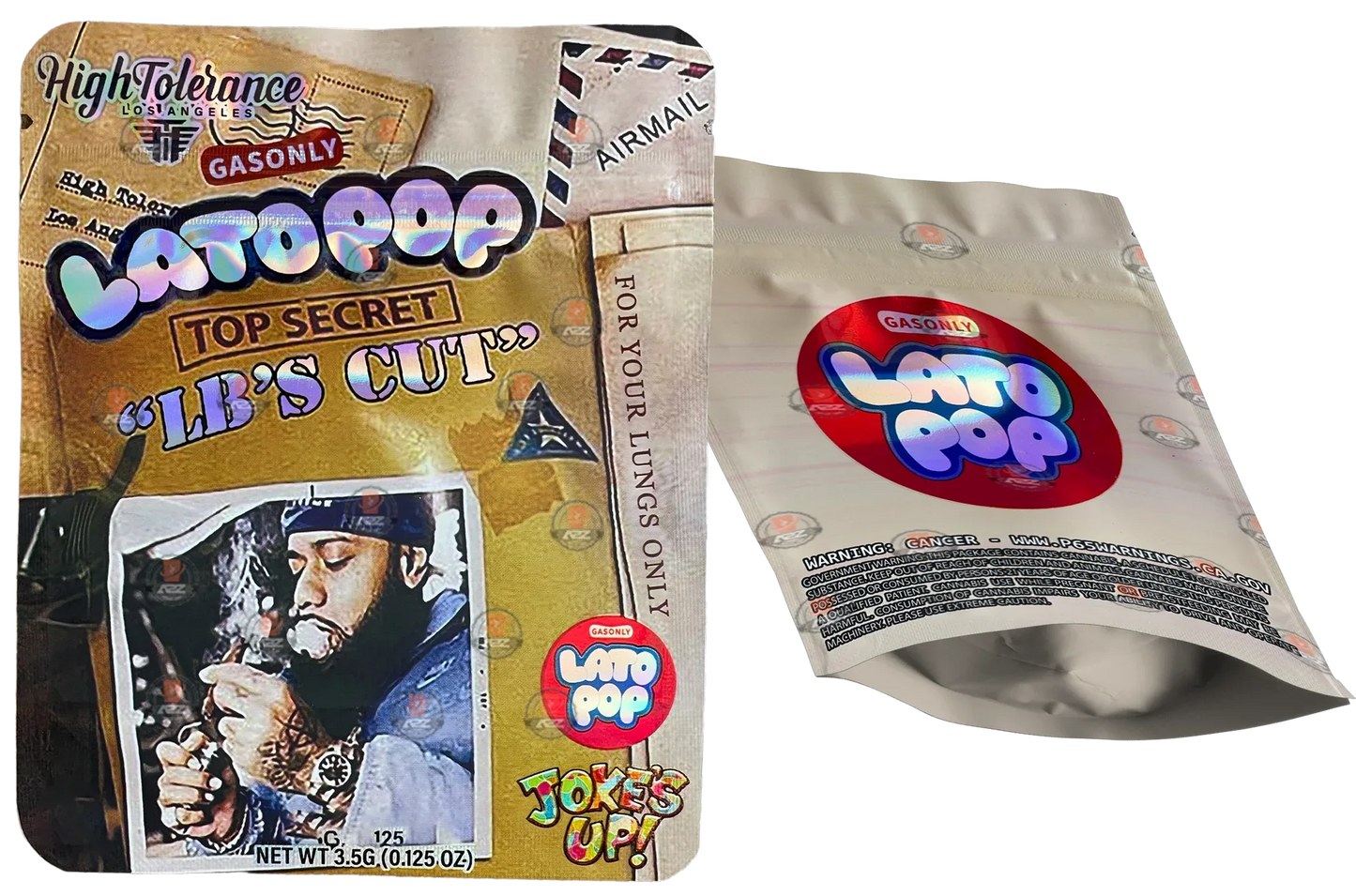 LB'S CUT Top Secret 3.5g Mylar bag High Tolerance-Jokes up- Lato Pop Collab - Black Unicorn Hub