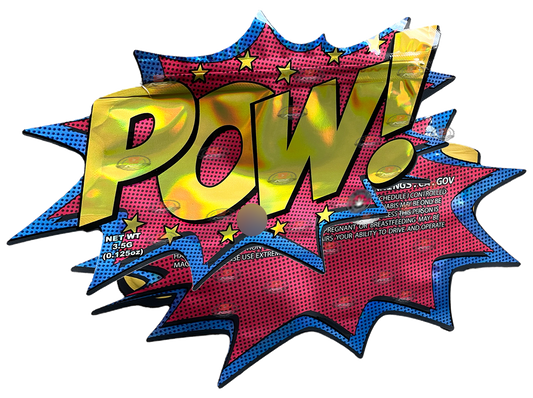 POW Lil Baby Cut Out Mylar Bags 3.5g Die Cut Holographic