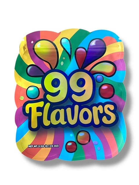 99 Flavors Mylar Bag 3.5g shape bags