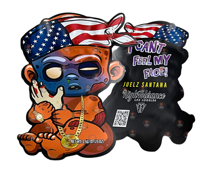 Swag Pack Baby I Can't Feel My Face Cut Out Mylar Bags 3.5g Hight Tolerance ICFMF