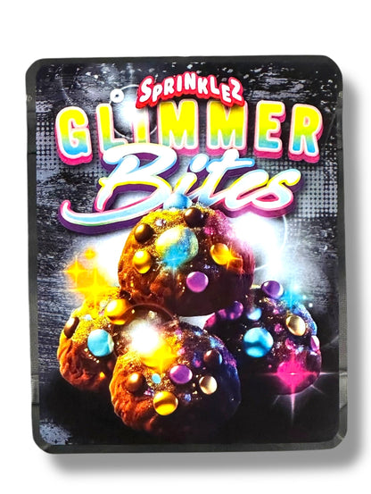 Sprinklez Glimmer Bites 3.5G Mylar Bags -With stickers and label