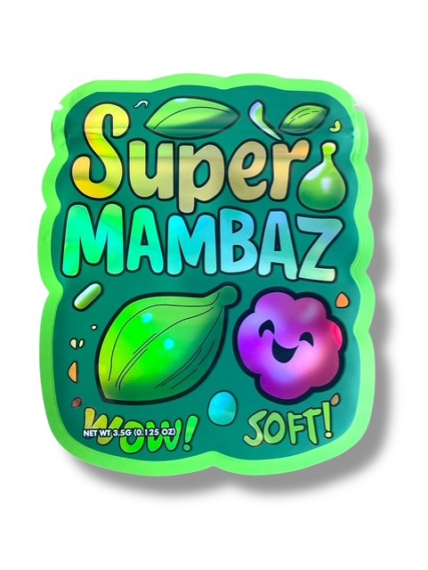 Super Mambaz Mylar Bag 3.5g shape bags