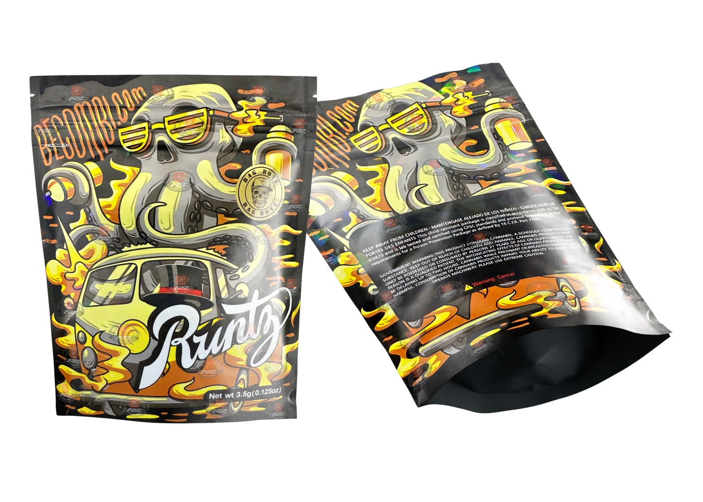 Octopus yellow MYLAR BAG 3.5 GRAMS