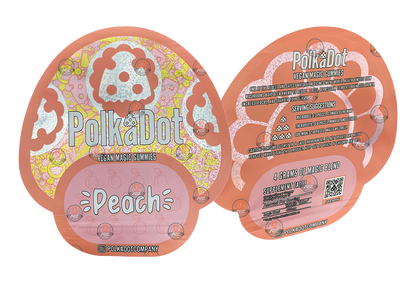 Polkadot Gummies Peach Mylar bags 3.5g (Empty Bag-Packaging only)
