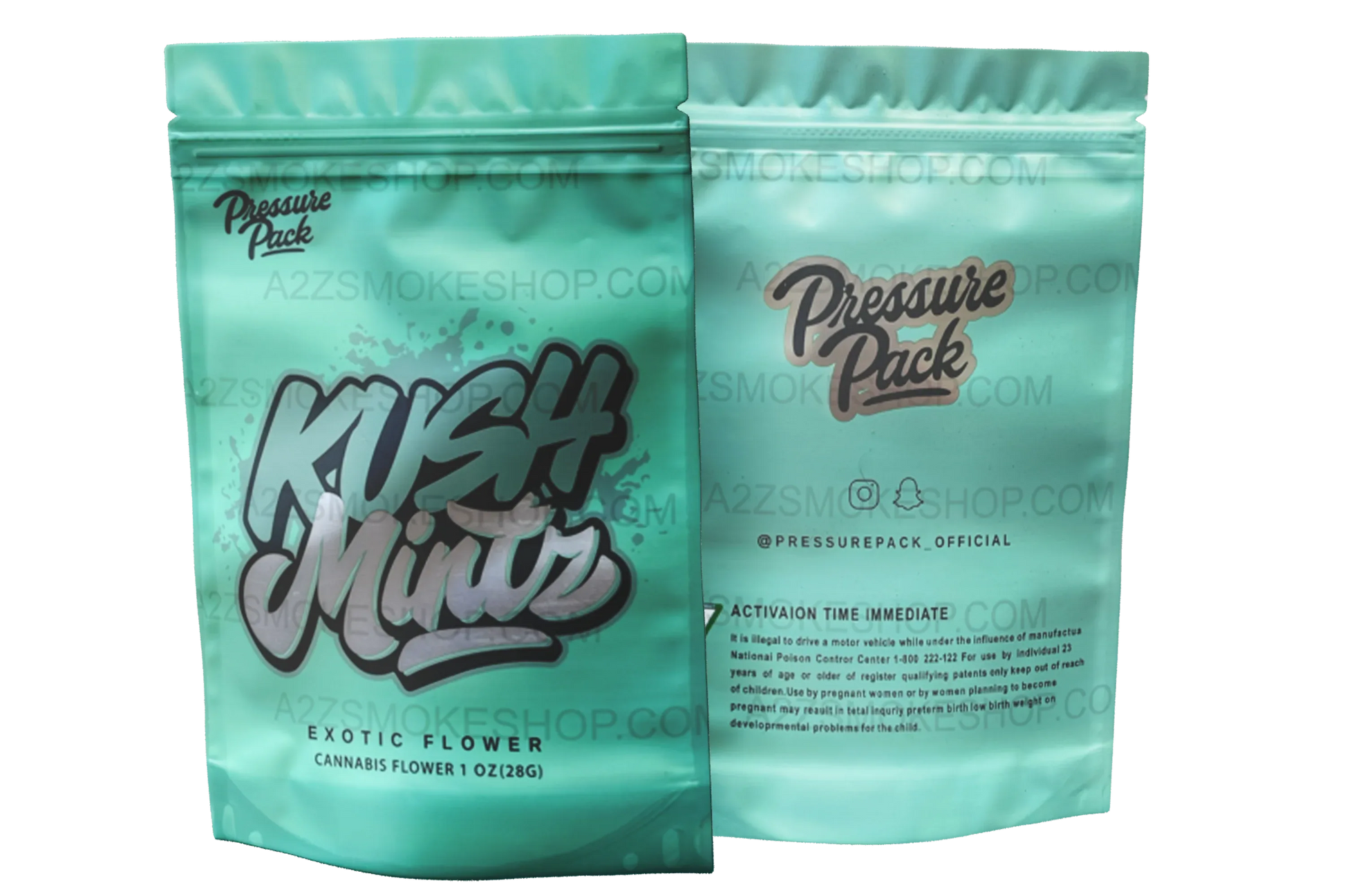Pressure Pack Kush Mintz 1 OZ 28G Mylar empty Mylar bag 1 ounce (50 Count) Kush Mints - Black Unicorn Hub