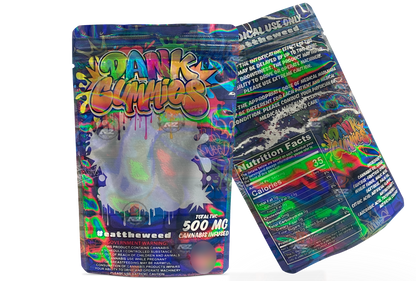 Dank Gummies 500mg  Mylar Bag Purple-Packaging Only