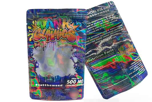 Dank Gummies 500mg  Mylar Bag Purple-Packaging Only