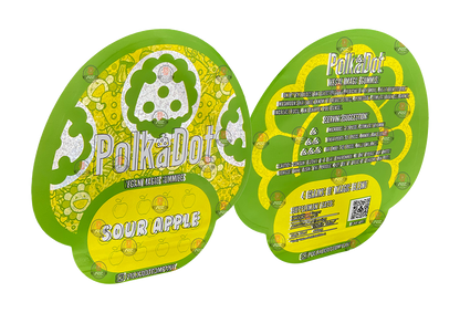 Polkadot Gummies Sour Apple Mylar bags 3.5g (Empty Bag-Packaging only)