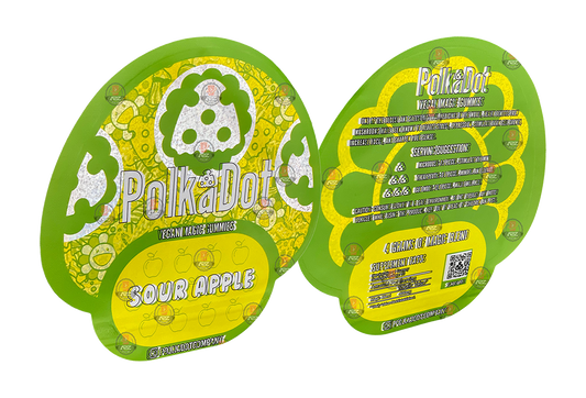 Polkadot Gummies Sour Apple Mylar bags 3.5g (Empty Bag-Packaging only)