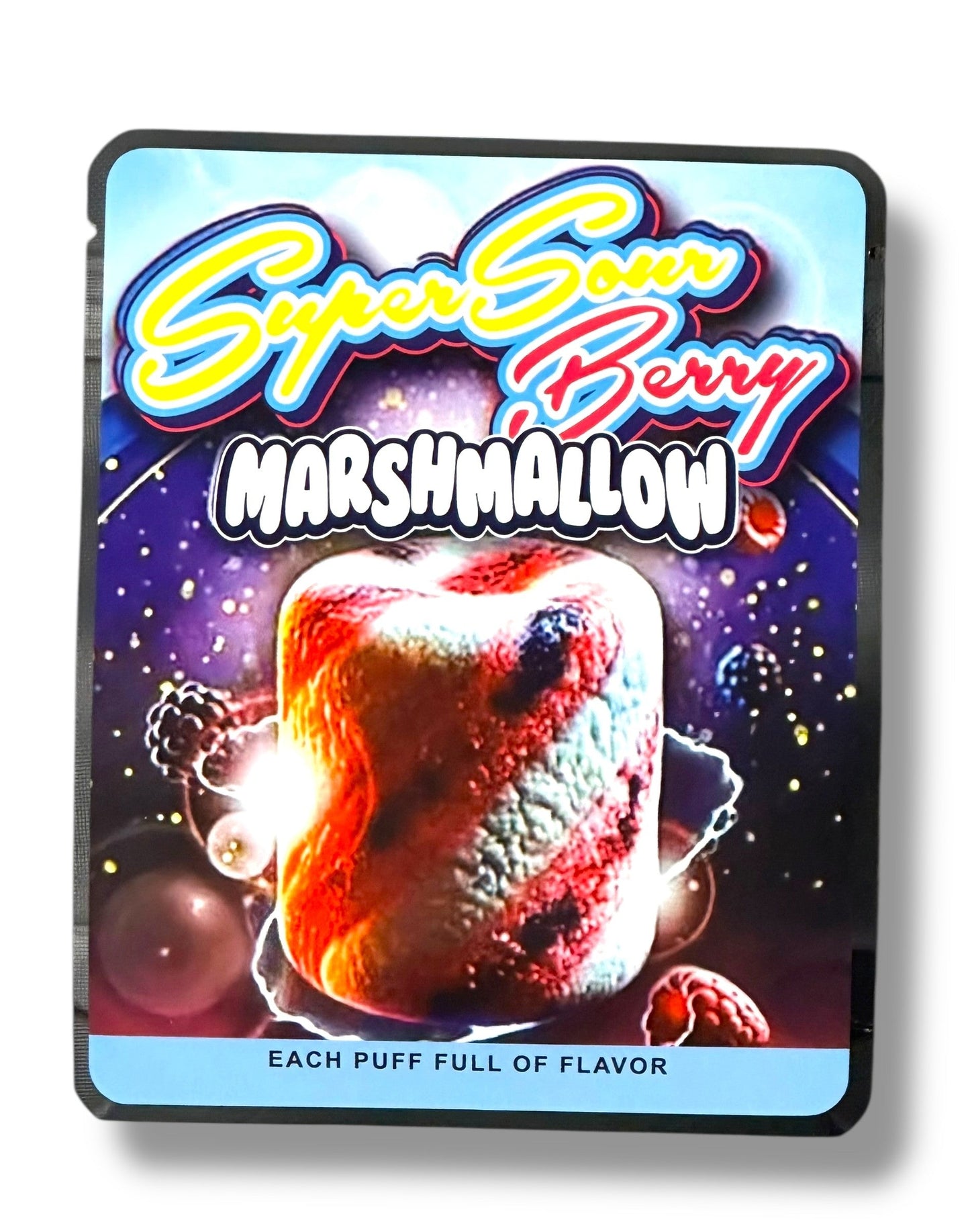 Sprinklez Super Sour Berry Marshmallow 3.5G Mylar Bags -With stickers and label