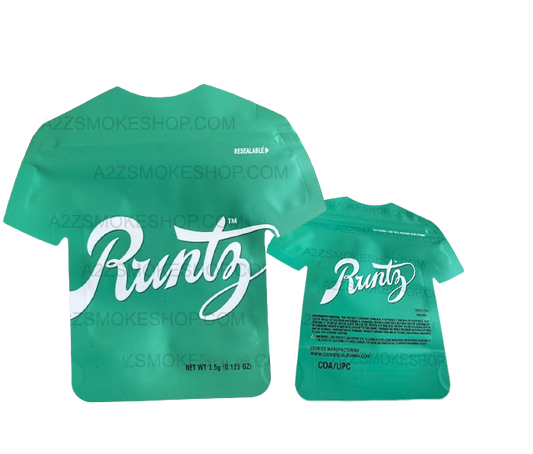 Green Cut out Mylar Bags by 3.5 Grams Smell Proof Die Cut