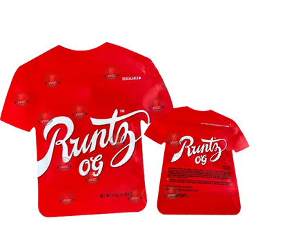 Red Cut out Mylar Bags by 3.5 Grams Smell Proof Die Cut