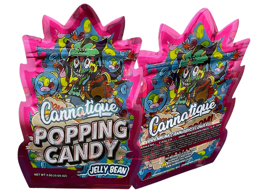 Cannatique Popping Candy Mylar Bag 3.5G Holographic Cut out