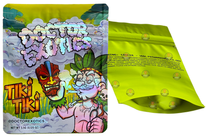 Doctor Exotics Tiki Tiki 3.5g Mylar bag Empty Packaging