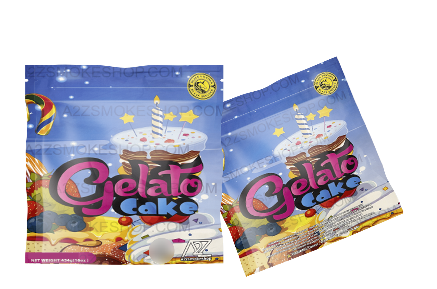 Black Unicorn - Pound Bag (Large)-Gelato Cake Mylar bag  1LBS - 16OZ (454g)
