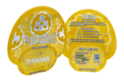 Polkadot Gummies Banana Mylar bags 3.5g (Empty Bag-Packaging only)
