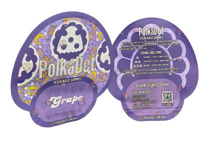 Polkadot Gummies Grape Mylar bags 3.5g (Empty Bag-Packaging only)