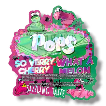 Pops What a Melon and So Verry Cherry 3.5g shape bags