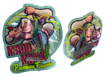 Mad Max Premium Flower Cut Out Mylar Bags 3.5g Die cut