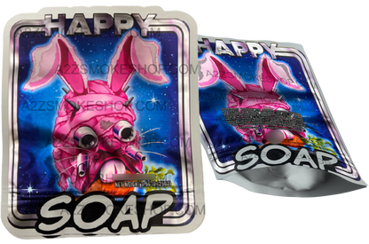 Happy Soap Cut Out Mylar Bags 3.5g Die cut Bunny Rabbit