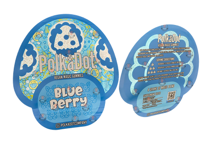 Polkadot Gummies Blueberry Mylar bags 3.5g (Empty Bag-Packaging only)