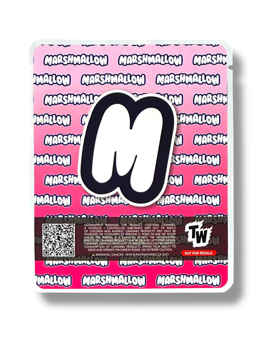 Sprinklez Marshmallow 3.5G Mylar Bags -With stickers and label