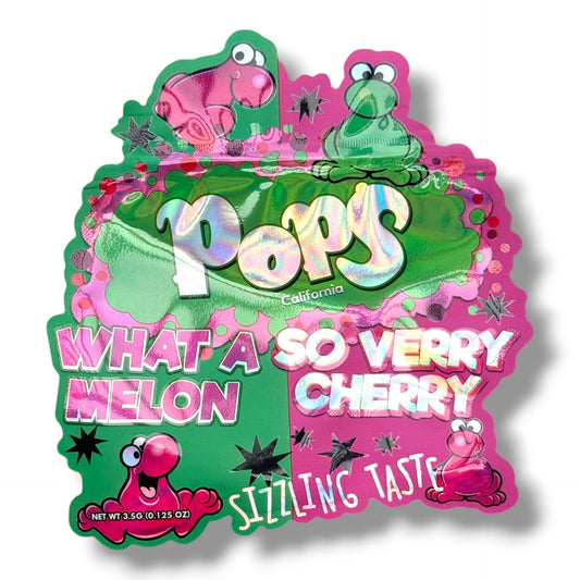 Pops What a Melon and So Verry Cherry 3.5g shape bags