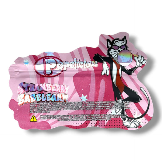 Pops Licious Strawberry Bubblegum 3.5g shape bags
